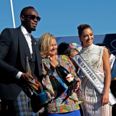 USAIN BOLT & MISS UNIVERSE @ SUN MET